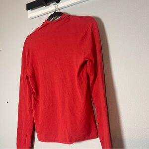 Eileen Fisher Pullover Sweater Top Hoodie Red Size Small Soft Hooded